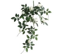 YLCYDLYU Artificial Flowers Artificial Flower Rose Garland Hanging Vine Leaf Fake Plant Home Room Garden Wedding Decoration-White-3pcs