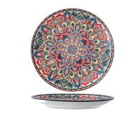 YLCYDLYU Dinner Set 2Pcs Ceramic Plates Retro Meal Household Tableware-08-A