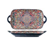YLCYDLYU Dinner Set 2Pcs Ceramic Plates Retro Meal Household Tableware-12-A