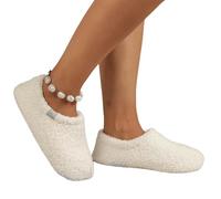 YLCYDLYU Fuzzy Slippers Winter Women'S Soft, Warm And Comfortable Casual Slippers-White-42-43