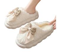 YLCYDLYU Fuzzy Slippers Women'S Winter Comfortable Warm Lined Slippers Indoor Home Plush Slippers-White-40-size 41