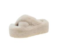 YLCYDLYU Fuzzy Slippers Women'S Winter Home Soft And Comfortable Thick-Soled Indoor Flat Casual Plush Slippers-White-39