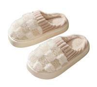 YLCYDLYU Fuzzy Slippers Women'S Winter Indoor Home Soft And Comfortable Simple Warm Plush Slippers-WHITE-38-39