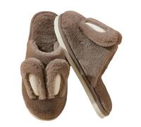 YLCYDLYU Fuzzy Slippers Women'S Winter Plush Cute Rabbit Comfortable Home Indoor Floor Warm Slippers-Brown-44-45