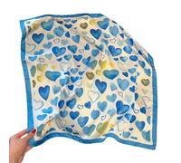 YLCYDLYU Lightweight Scarves For Women Love Heart Printed Women'S Square Scarf-Blue-A