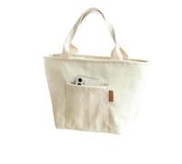YLCYDLYU Lunch Bag Canvas Office Lunch Bag Large Capacity Lunch Box Bag-white-A