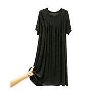 YLCYDLYU Nightdress Women'S Loose Thin Plus Size Skirt Nightdress Pajamas Summer-black-One Size 50-100kg