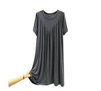 YLCYDLYU Nightdress Women'S Loose Thin Plus Size Skirt Nightdress Pajamas Summer-GRAY-One Size 50-100kg
