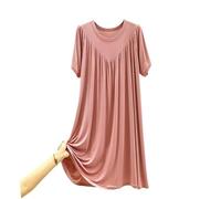 YLCYDLYU Nightdress Women'S Loose Thin Plus Size Skirt Nightdress Pajamas Summer-Pink-One Size 50-100kg