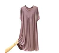 YLCYDLYU Nightdress Women'S Loose Thin Plus Size Skirt Nightdress Pajamas Summer-Purple-One Size 50-100kg
