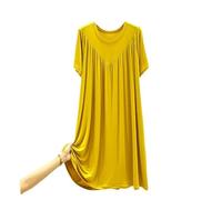 YLCYDLYU Nightdress Women'S Loose Thin Plus Size Skirt Nightdress Pajamas Summer-Yellow-One Size 50-100kg