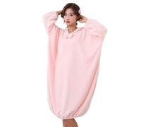 YLCYDLYU Off-The-Shoulder Bath Towel Wraps Women'S Bath Towel Wearable Coral Fleece Thick Full Body Quick-Drying Hooded Long-Sleeved Bathrobe Bath Skirt-Hatless Style-Pink-75X145Cm