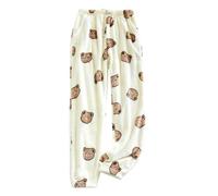 YLCYDLYU Pajamas Flannel Pajamas Men And Women Winter Couple Soft Warm Home Clothes Plus Velvet Home Pants-Women White-Xl