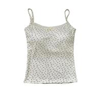 YLCYDLYU Tank Tops Women Women'S Fashion Lace Floral Print Camisole Top-white-A