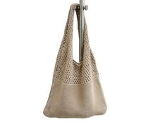 YLCYDLYU Tote Bag For Women Retro Hollow Women'S One-Shoulder Handbag Large Capacity Summer Beach Travel Bag-khaki-A