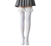 YLCYDLYU Women'S Socks 2 Pairs Of Women'S Lace Vintage Over-The-Knee Socks-White-One Size