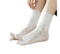 YLCYDLYU Women'S Socks 3 Pairs Of Lace Split-Toe Women'S Summer Hollow Mesh Five-Finger Socks-WHITE-A