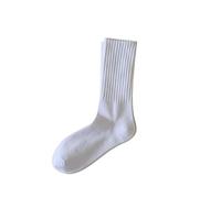YLCYDLYU Women'S Socks 5 Pairs Of Women'S Solid Color Mid-Calf Sports Socks-5 Pairs White-35-40