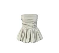YLCYDLYU Women'S T-Shirts Fashion One-Shoulder Pleated Off-Shoulder Vest For Women In Summer-Grey-M