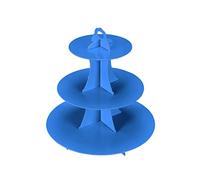 YLDW 3-Tier Cupcake Stand, Cake Stand Holder, Tiered DIY Cupcake Stand Tower for Dessert Table Displays, Birthday Theme Party Favors Decoration, Floral Tea Party, 12" W x 12.8" H, Blue