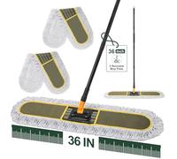 Ylebs 36" Commercial Dust Mops for Floor Cleaning with Replacement Mop Pad, Heavy Duty Large Dust Mop for Hardwood Floors,Industrial Floor Duster Wet Dry Mop for Office Garage Warehouse Factory Mall