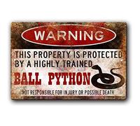Ylens Ball Python Sign,Funny Metal Signs,Ball Python Accessories,Snake Warning Sign Aluminum Metal Sign 8 X 12 Inches