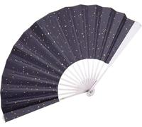 YLFFFZXK 10 inch metal folding fan men's silk cloth fan titanium alloy hand fan, all-metal frame, suitable for performances, dances, decorations, festivals, gifts.