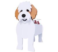 YLFFFZXK Plant Flower Pot Dog Planter Cute Ornament, Dog Flower Pot, Plant Container Holder PVC Material, for Garden Outdoor Indoor Decoratidog Flower Pot,Cavachon,L