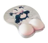 YLFSHN Office Pretty Mouse Pad Gel Gaming Kawaii Mousepad Anime Cute Mouse Pad with Wrist Support Grey, Silly Gift