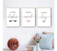 YLHKME Eyelashes Lips Make Up Pictures Canvas Painting Modern Wall Pictures Living Room Beauty Salon Bedroom Decorative Poster Art Prints, Without Frame (Frameless, 3 x 20 x 30 cm)
