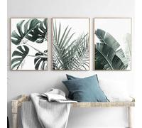YLHKME Modern Plant Leaf Pictures Canvas Painting, Nordic Plant Wall Pictures Living Room Bedroom Decorative Poster Art Prints, Without Frame (Frameless, 3 x 30 x 40 cm)