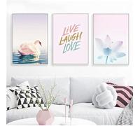 YLHKME Modern Swan Flowers Pictures Canvas Painting, Abstract Wall Pictures Living Room Bedroom Decorative Poster Art Prints, Without Frame (Frameless, 3 x 40 x 60 cm)