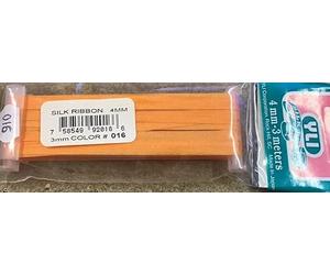YLI Silk Ribbon - 4mm Wide x 3m Long - Orange - Shade 016