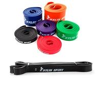 YLIN SPORT Resistance Bands Pull Up Training Yoga Pilates Elastic Loop 25 to 65LBS Black for Crossfit Gymnastics Workout