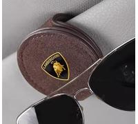 YLINNB Car Sun Visor Sunglasses Clip for Lamborghini Revuelto/Temerario/Urus/Huracán, Multi-functional Sunglass Organizer Compact Storage Accessory,Brown