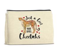 YLKJSTYS Cheetah Makeup Bag, Cheetah Gifts, Gifts for Cheetahs Lovers Women Birthday Christmas, Cheetah Cosmetic Travel Organizer Toiletry Bag, polychrome