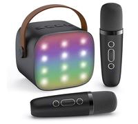 YLL Mini Karaoke Machine with 2 Wireless Microphones, TOP Kids Gifts for Girls Ages 3, 4, 5, 6, 7, 8, 9,10,11,12 +Year Old, 4-12 Years Old Birthday Toy Gift for Girls Boys Party (Black)