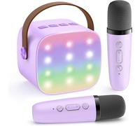 YLL Mini Karaoke Machine with 2 Wireless Microphones, TOP Kids Gifts for Girls Ages 3, 4, 5, 6, 7, 8, 9,10,11,12 +Year Old, 4-12 Years Old Birthday Toy Gift for Girls Boys Party (Purple)