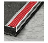 YLLFFLL 2inch Width Stair Tread Corner Trim, Commmercial Unbreakable Step Nosing Molding Trim Strip, Aluminum Waterproof Staircase Edge Protector(Red,32inch/80cm)