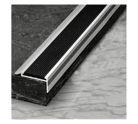 YLLFFLL 2inch Width Stair Tread Corner Trim, Commmercial Unbreakable Step Nosing Molding Trim Strip, Aluminum Waterproof Staircase Edge Protector(Black,56inch/140cm)