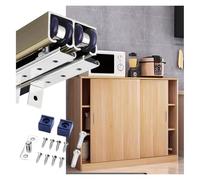 YLLFFLL Aluminum Cabinet Bypass Double Sliding Barn Door Hardware Track Kit - No Bottom Track, Cuttable Sliding Wardrobe Closet Door Track and Wheels for 2 Wooden Door 3/4 Thick(Champagne,175cm/69in)