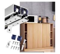 YLLFFLL Aluminum Cabinet Bypass Double Sliding Barn Door Hardware Track Kit - No Bottom Track, Cuttable Sliding Wardrobe Closet Door Track and Wheels for 2 Wooden Door 3/4 Thick(Silver,205cm/81in)