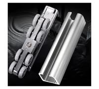 YLLFFLL Commercial Quiet Gliding Replacement Track Hardware with Rollers，pocket Door Track Kit Heavy Duty, Cuttable Quiet Aluminum Rail-wall/Ceiling Mount(Silver,2.5m/8.2ft)
