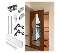 YLLFFLL Interior Sliding Barn Door with Hardware Kit Hidden Track set, Modern Closet Hang Style Track Rail with Wheels & Soft Close Mechanism, Groove Required, Smooth Quiet Easy Install(130cm/51.2in)