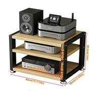 YLLFFLL Modular CD Rack Entertainment Stereo Component Organizer for Home, 3 Layer Open Video Cabinet Audio Rack Tower with Wooden Shelf, Hifi Racks and Stands(#2,W 40CM(15 7/10IN))