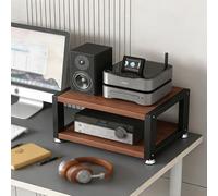 YLLFFLL Open Shelf Stereo Component Rack Stand Tabletop, 2 3 4 Tier Audio Racks and Av Media Cabinet with Footpad, Upright Hifi Cabinets and Stands Under Desk(#2,2 layer)