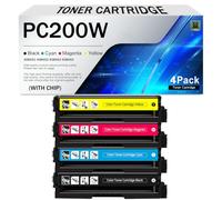 YLLiee For Ricoh Compatible High Yield Toner Cartridges PC200W(BK/C/M/Y), High Yield Fits with Ricoh MC240FW PC200W Series Laser Printer, Chip Inside, Can Add Ink(Size:4500Page,Color:4Color)