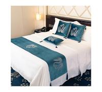 YLLiee Swan Pattern Velvet Bed Runner Modern Bedding Scarf Blankets Cover Hotel Decor Protection Bed Runner For Foot with Tassel, No Fading, Matching Pillowcases