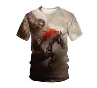 YLLMNOBN Abstract Pegasus Print Men's 3D Print Short-Sleeve T-Shirt, Breathable and Casual, Suitable for Outdoor Parties