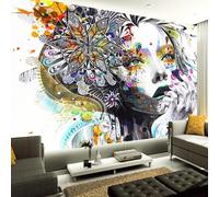 YLLMNOBN Hand Drawn Abstract Graffiti Girl Beauty Salon Modern Mural 3D Wallpaper self-Adhesive PVC for Living Room Bedroom Wall Decoration